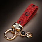 Genuine Leather Luxury Car Astronaut Keychain