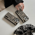Capa para iPhone com pulseira Houndstooth da moda