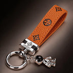 Genuine Leather Luxury Car Astronaut Keychain