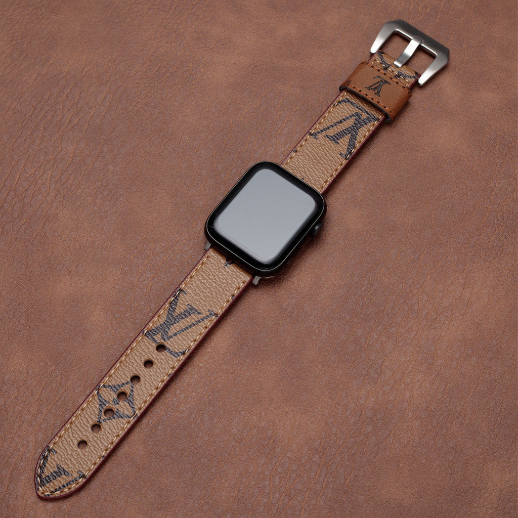 Leather Monogram Apple Watch Bands