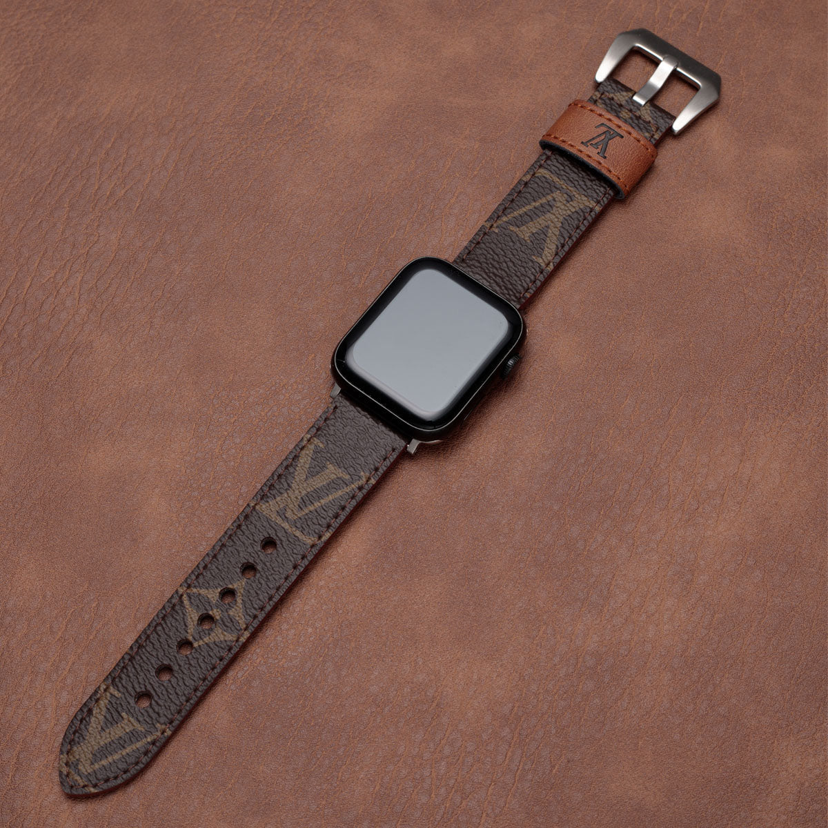 Leather Monogram Apple Watch Bands