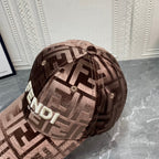 Luxury FF Gold Velvet Baseball Cap | Luxury Designer Adjustable Hat