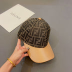 Luxury Jacquard Leather Baseball Cap | Luxury Designer Cotton Cap