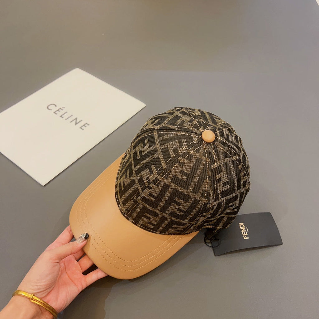 Luxury Jacquard Leather Baseball Cap | Luxury Designer Cotton Cap