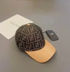 Luxury Jacquard Leather Baseball Cap | Luxury Designer Cotton Cap