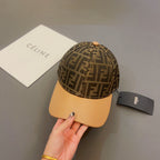 Luxury Jacquard Leather Baseball Cap | Luxury Designer Cotton Cap