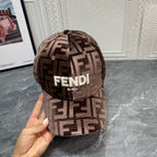 Luxury FF Gold Velvet Baseball Cap | Luxury Designer Adjustable Hat