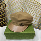 Classic GG Metal Logo Octagonal Flat Cap | Luxury Designer Cashmere Hat