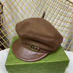 Classic GG Metal Logo Octagonal Flat Cap | Luxury Designer Cashmere Hat