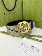 Classic Men's Belt Gold Buckle & Silver Buckle