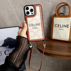Vitt Celine iPhone-fodral med rem-SZ231124