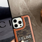 Черный чехол Celine для iPhone с ремешком-SZ231124