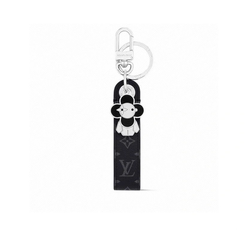 Floral Charm Keychain Strap | Monogram Pattern Bag & Key Holder