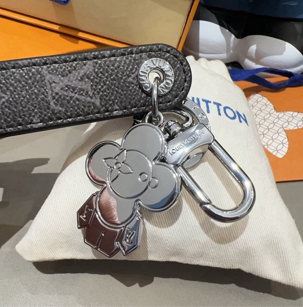 Floral Charm Keychain Strap | Monogram Pattern Bag & Key Holder