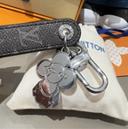 Floral Charm Keychain Strap | Monogram Pattern Bag & Key Holder