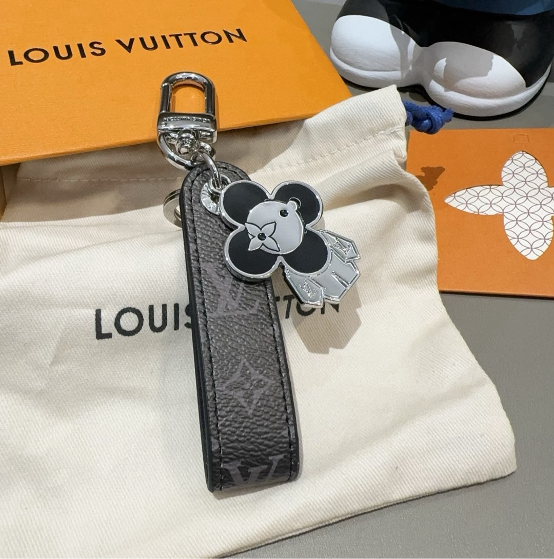 Floral Charm Keychain Strap | Monogram Pattern Bag & Key Holder