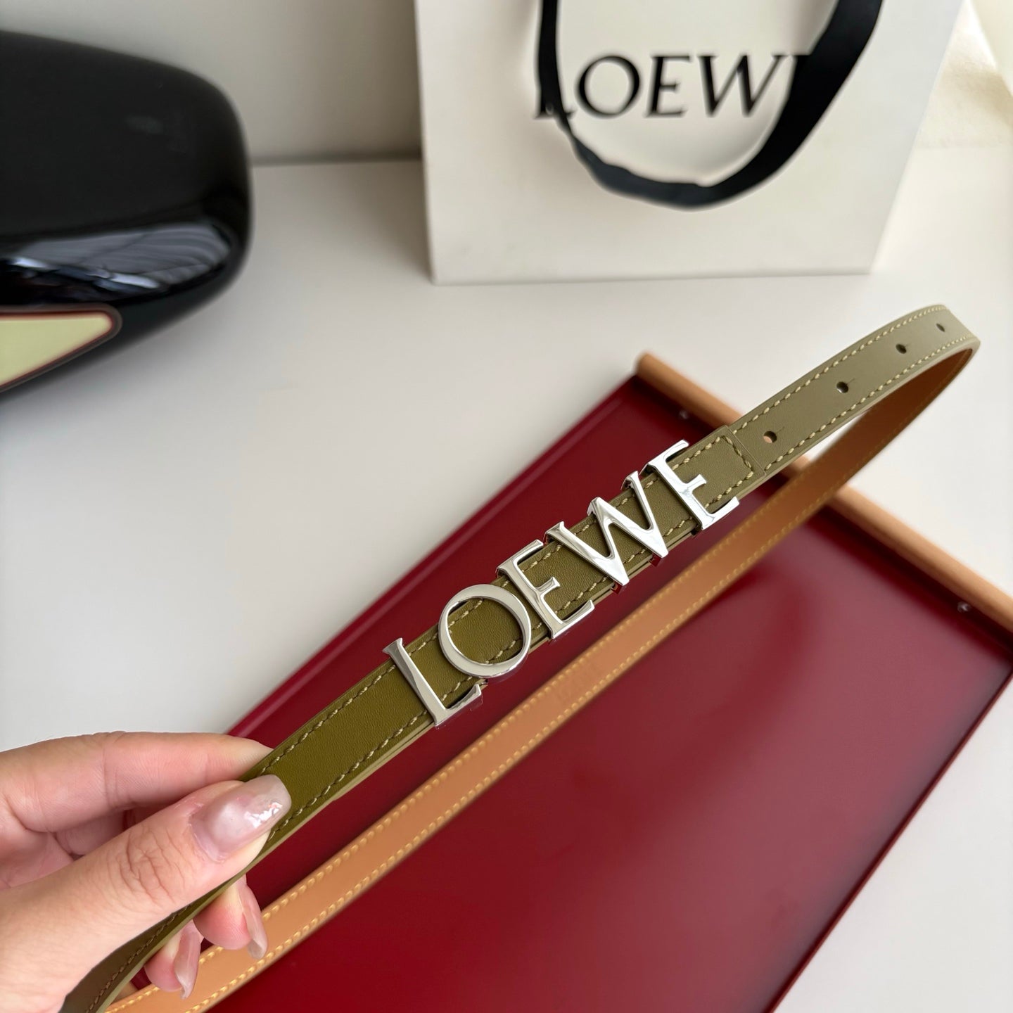 Luxury Women’s Leather Belt Anagram Buckle Classic Dress Waist Belt for Jeans Trousers Coat Casual Formal