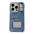 Étui pour iPhone en tissu denim avec porte-cartes intégré