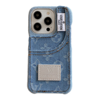 Étui pour iPhone en tissu denim avec porte-cartes intégré