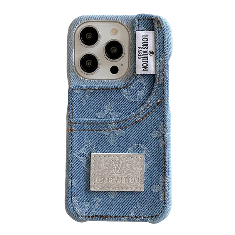 Étui pour iPhone en tissu denim avec porte-cartes intégré