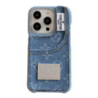 Étui pour iPhone en tissu denim avec porte-cartes intégré