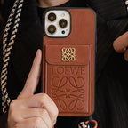 Loe kaarthouder leren iPhone-hoesje
