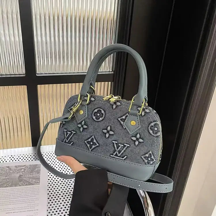 Vintage Denim Mini Dome Bag, Handbag & Crossbody Bag
