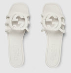 Minimal Luxe Double G Logo Slides – Chic Everyday Flat Sandals