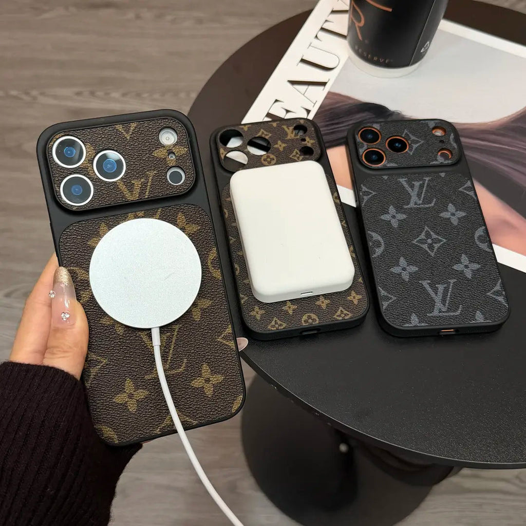 MagSafe klasszikus monogram bőr iPhone tok