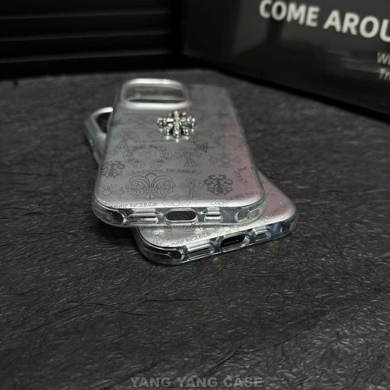 Silver Embossed Cross iPhone Case
