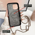 Καπιτονέ χιαστί για iPhone με λουράκι αλυσίδας & Τσέπη για κάρτα