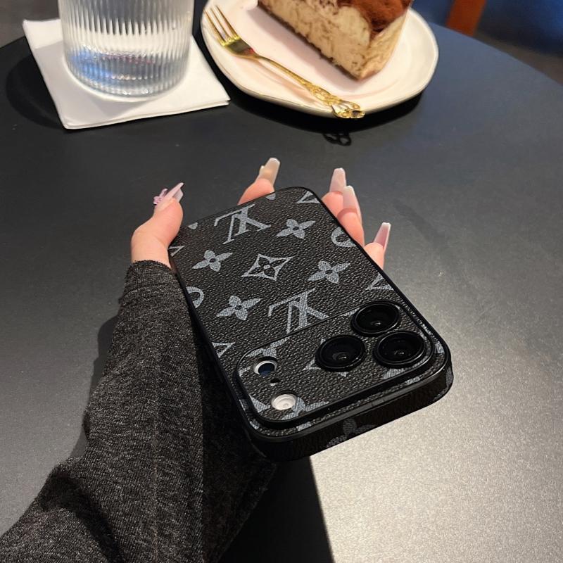 Prémium monogramos bőr textúrájú iPhone tok