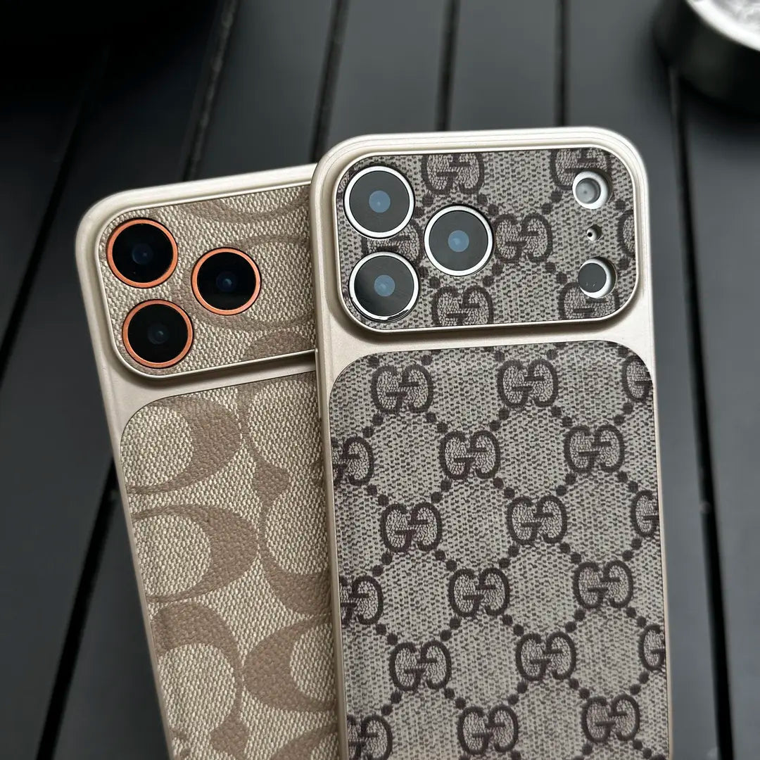 Luxusní kožené pouzdro na telefon se vzorem a hranami odolnými proti nárazům