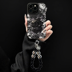 Luxus báránybőr virágos tok iPhone-hoz – teljes lencsevédelem