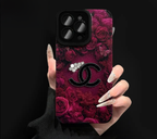 Luxus Velvet Rose tok iPhone-hoz – Teljes lencsevédelem