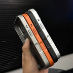 Coque pour iPhone en cuir de qualité supérieure, compatible MagSafe, avec finition texturée neige