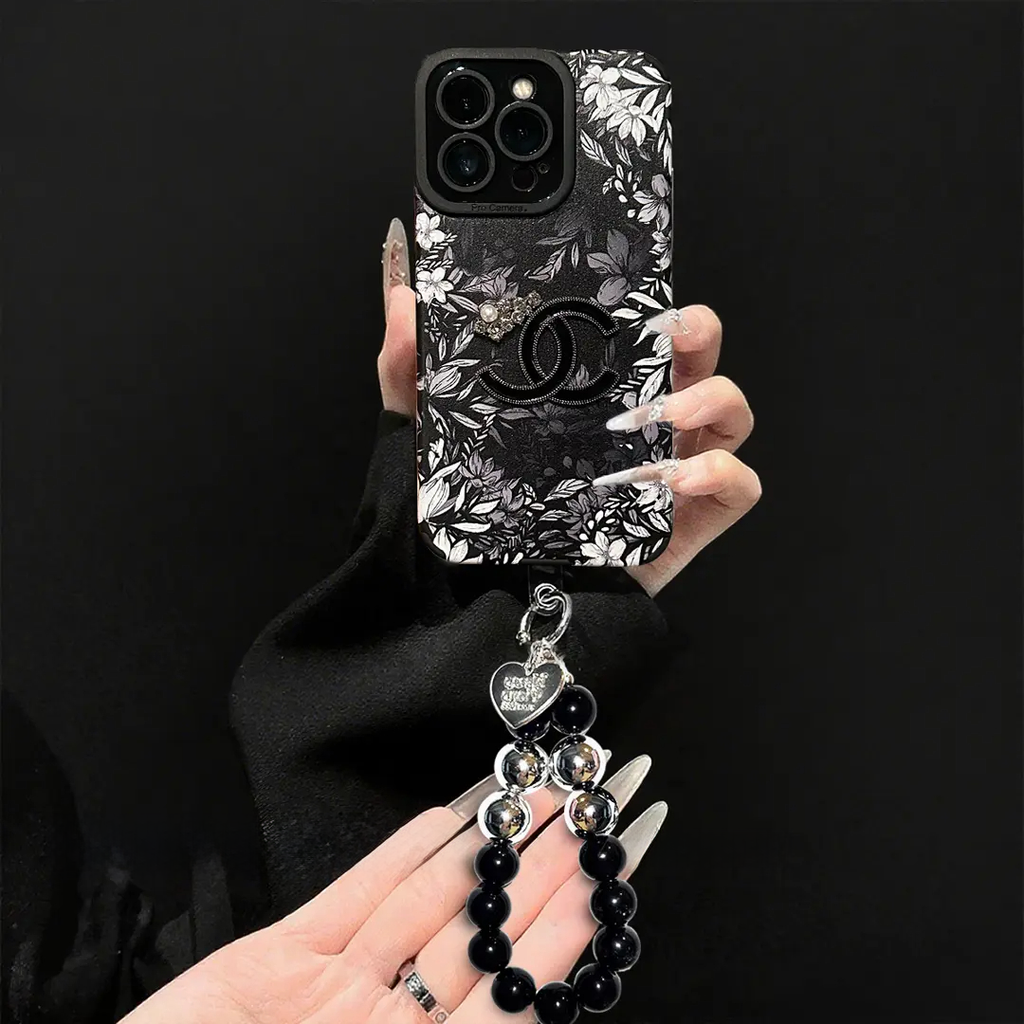 Luxus báránybőr virágos tok iPhone-hoz – teljes lencsevédelem