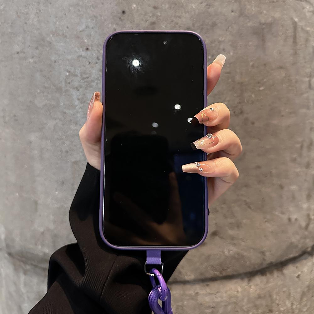 Luxus dombornyomott mintás iPhone tok levehető csuklópánttal
