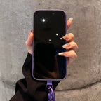 Luxus dombornyomott mintás iPhone tok levehető csuklópánttal