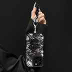 Luxus báránybőr virágos tok iPhone-hoz – teljes lencsevédelem