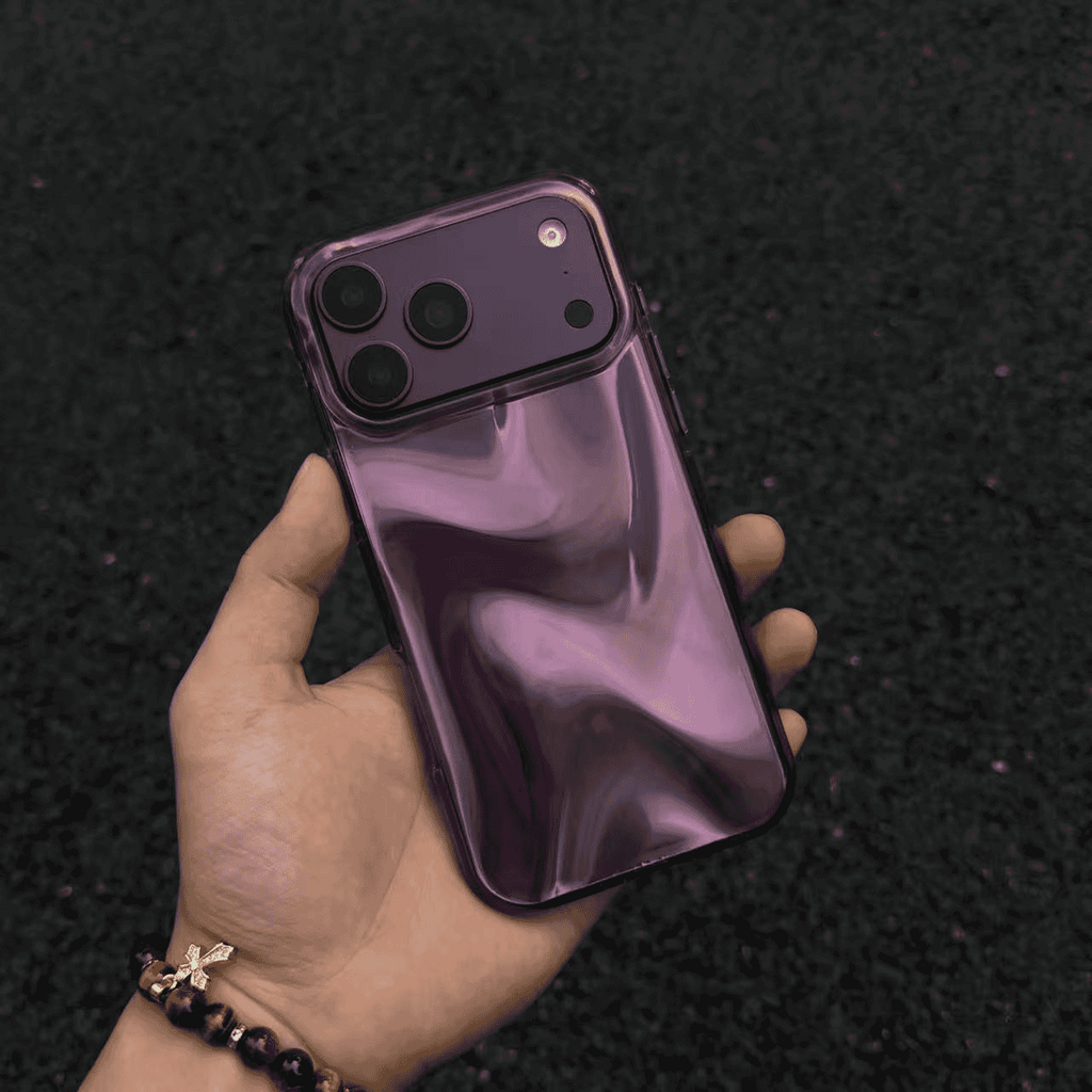 Blank metallisk iPhone-cover | Slank reflekterende finish