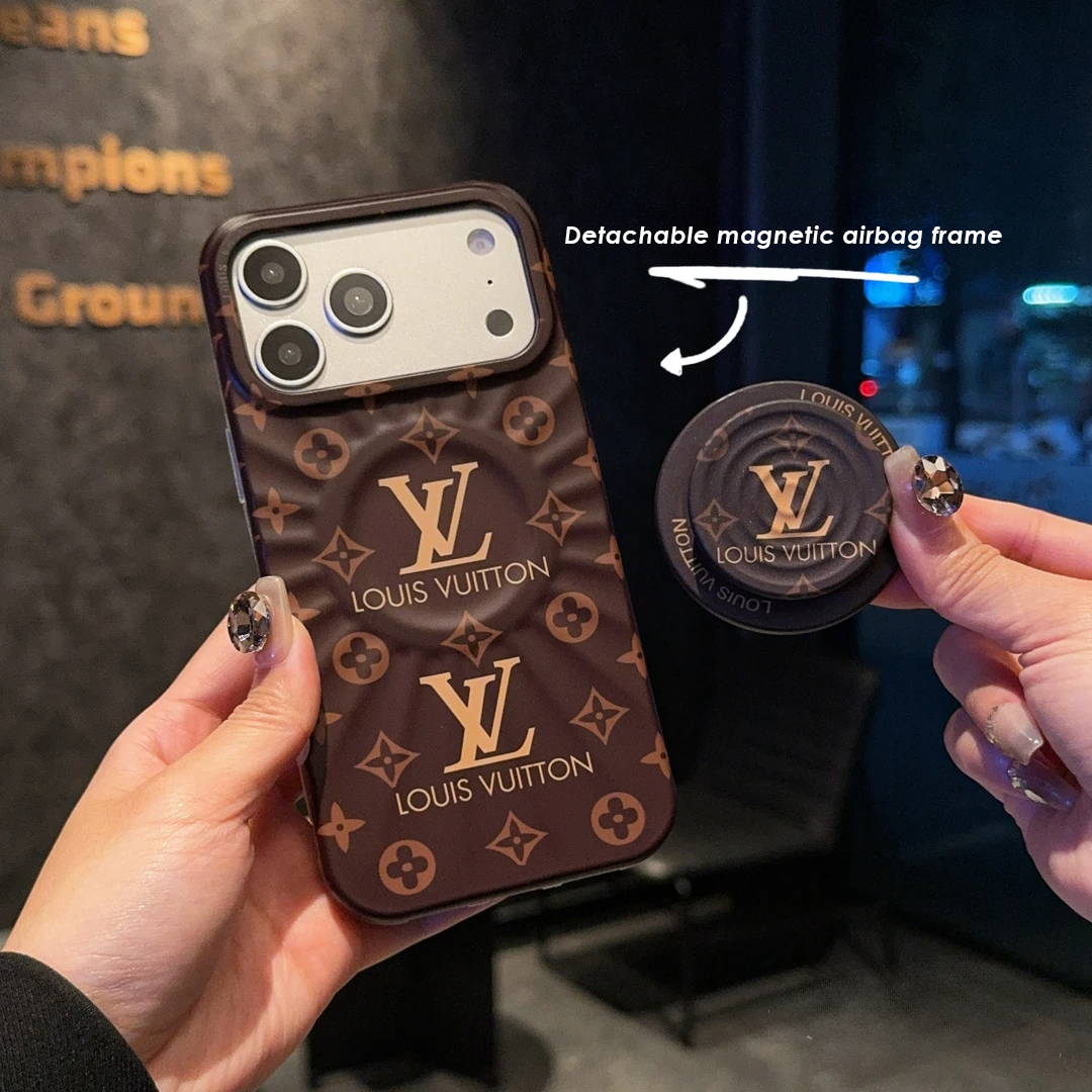 Luxury MagSafe-Compatible Magnetic Phone Case with Detachable Airbag Stand