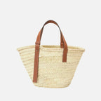 Luxurious Palm Leaf and Natural Tan LYW Basket