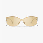 Neu eingetroffene, haute-luxuriöse randlose Wrap-Around-Sonnenbrillen