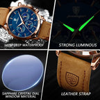 Poedagar ChronoLuxe Sport – Luxury Chronograph Quartz Watch