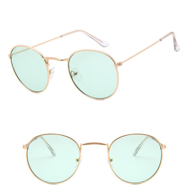 LeonLion Mirror Metal Sunglasses Women Vintage Brand Designer Flat Round Glasses UV400 Street Beat Oculos De Sol Gafas