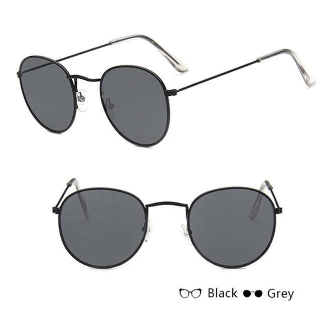 LeonLion Mirror Metal Sunglasses Women Vintage Brand Designer Flat Round Glasses UV400 Street Beat Oculos De Sol Gafas