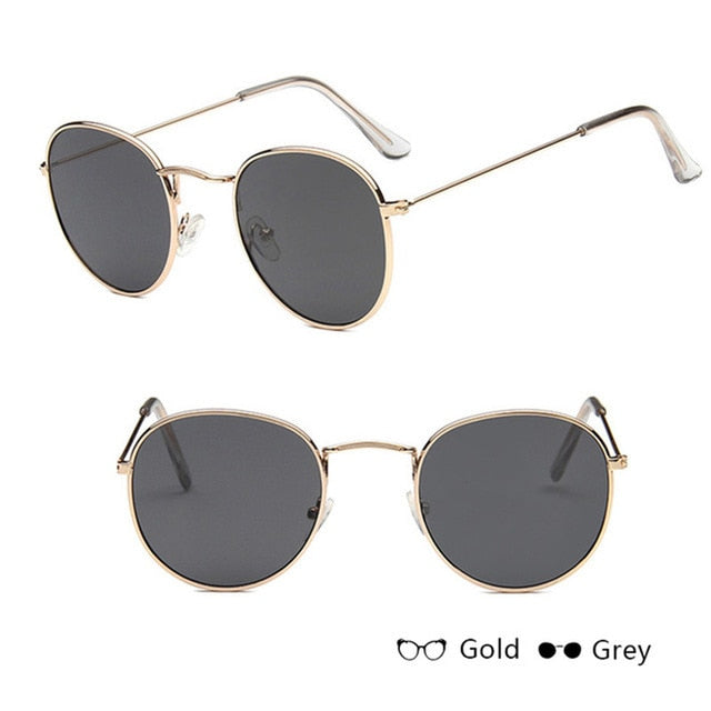 LeonLion Mirror Metal Sunglasses Women Vintage Brand Designer Flat Round Glasses UV400 Street Beat Oculos De Sol Gafas