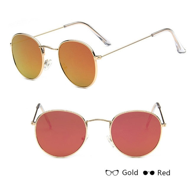 LeonLion Mirror Metal Sunglasses Women Vintage Brand Designer Flat Round Glasses UV400 Street Beat Oculos De Sol Gafas