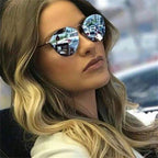 NYWOOH Cat Eye Sunglasses Women Luxury Coating Mirror Sun Glasses Female Retro Rimless Metal Eyewear UV400